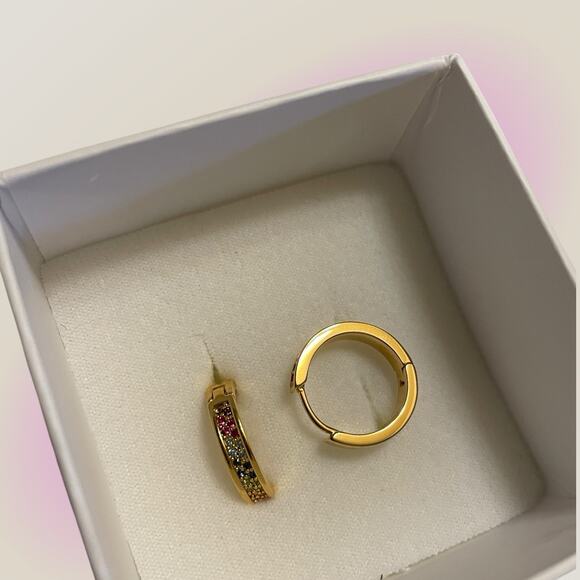 Diane Von Furstenberg DVF Multicolor Swarovski Toggle Necklace Earrings Set NWT - Picture 6 of 13